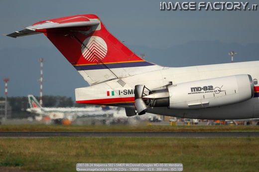 2007-08-24 Malpensa 582 I-SMER McDonnell Douglas MD-80-90 Meridiana